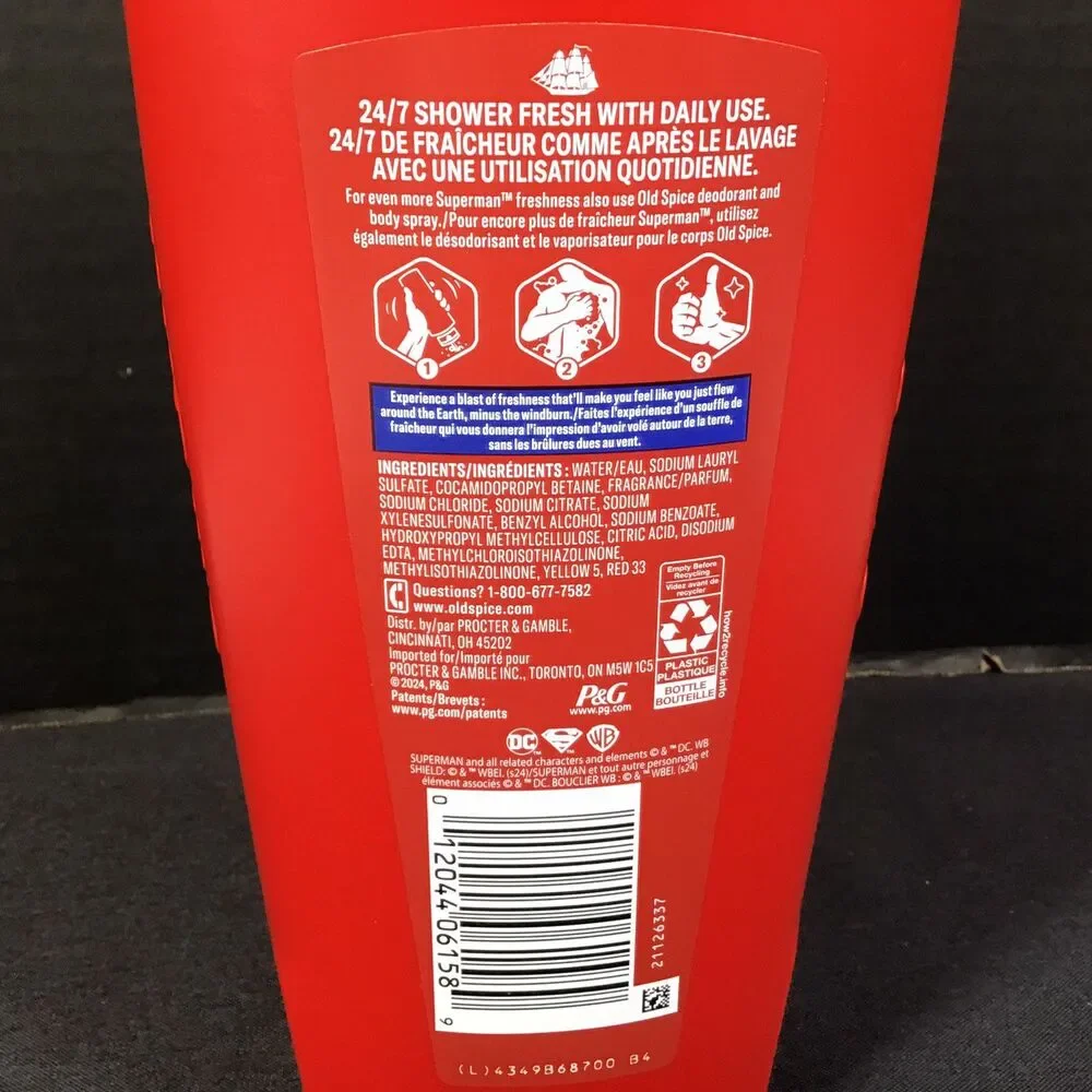 Old Spice Body Wash Limited Edition Superman Man Of Tomorrow Bright Citrus 24oz